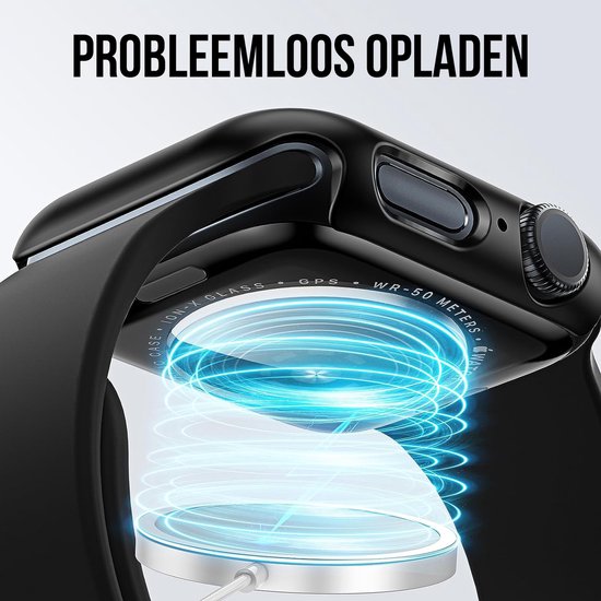 Gehäuse passend für Apple Watch Series 4 / 5 / 6 / SE - 40 mm Displayschutzfolie - 2 Stück - Full Cover Hard Case - Schwarz