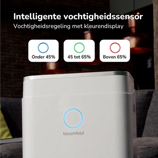 Bloomfold Luftentfeuchter - 16L pro Tag - inkl. Wasch-Trocken-Funktion - geeignet für Wohnzimmer, Schlafzimmer, Keller & Badezimmer - Luftentfeuchter - Weiß