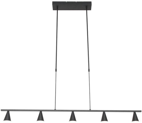 Hängeleuchte Vortex 3066ZW Schwarz, 5-flammig, Lichtfarbe einstellbar, höhenverstellbar, Kunststoff/Metall, Steinhauer