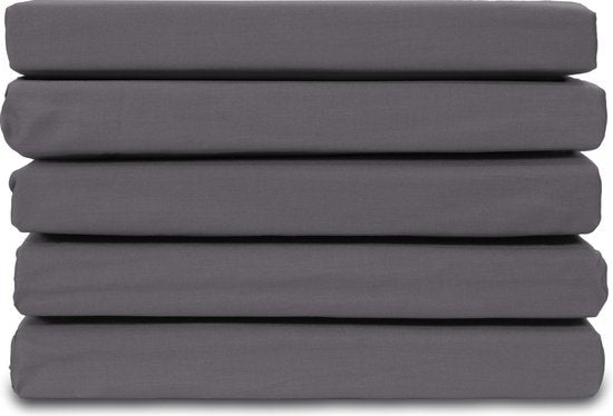 Ten Cate Spannbetttuch - Spannbetttuch Topper 160x200 - Spannbetttuch 160x200 - Geeignet für Topper Matratze 160 x 200 - Baumwolle Satin - Topper Matratze 160x200 - Eckhöhe 10 cm - Anthrazit