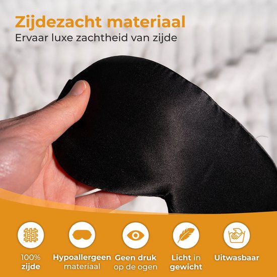Nuvance Schlafmaske - Seide - Augenmaske - Verstellbar - Atmungsaktives Design - für Männer & Frauen - Schlafmasken