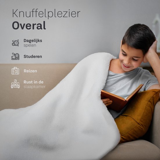 CozySense® Gewichtsdecke Kind 2,4 kg - Gewichtsdecke - Gewichtsdecke mit GLASS-Flow® Druckverteilung - Waschbarer Bezug - Hypoallergen - Weiß
