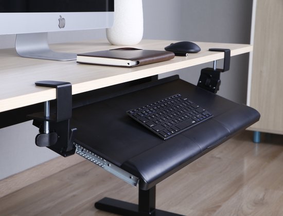 Tastaturablage unter dem Schreibtisch - Tastaturhalter - Tastaturablage - Tastatur unter dem Schreibtisch - Tastaturablage - ergonomisches Sitzen - höhenverstellbar und ausziehbar