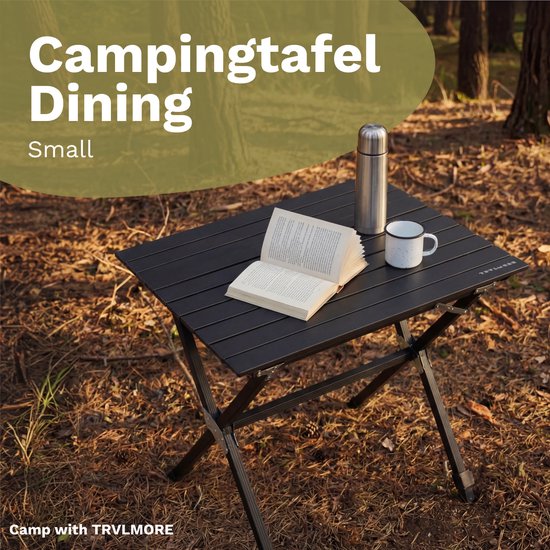 TRVLMORE Campingtisch - 80x58x71 cm - Leichtgewicht mit Aluminiumrahmen - Klapptisch verstellbar - Campingtisch - Klapptisch - Schwarz