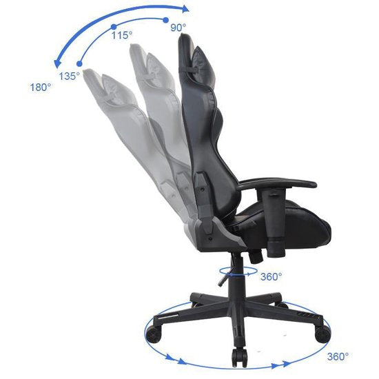 Gaming Stuhl Thomas - Racing Gaming Bürostuhl - ergonomisch - schwarz