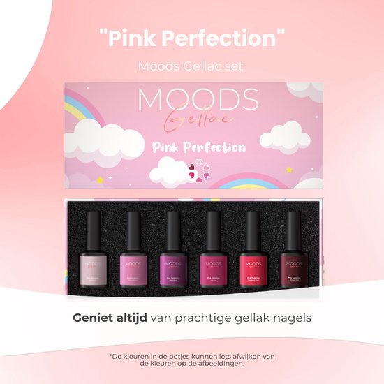 Moods Gellac 6-teiliges Set - Gel-Nagellack Starter Pack - Gel-Nagellack - 8ML - Pink Perfection - Gellac - Nägel - Chic Colours
