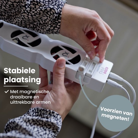 Ezeefox Heizkörperlüfter mit 3 Ventilatoren und Thermosensor - Monoset - Universal - Energieeffizient - Sehr leise - Heizkörperlüfter - Weiß