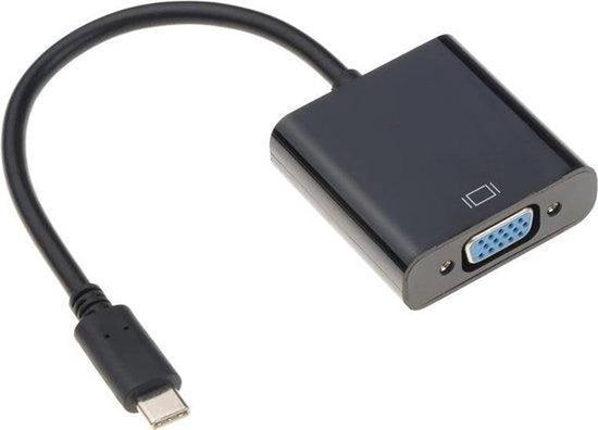 Techvavo® USB C zu VGA Adapter - USB C zu VGA - Full HD 1080P - Stecker zu Buchse - Schwarz