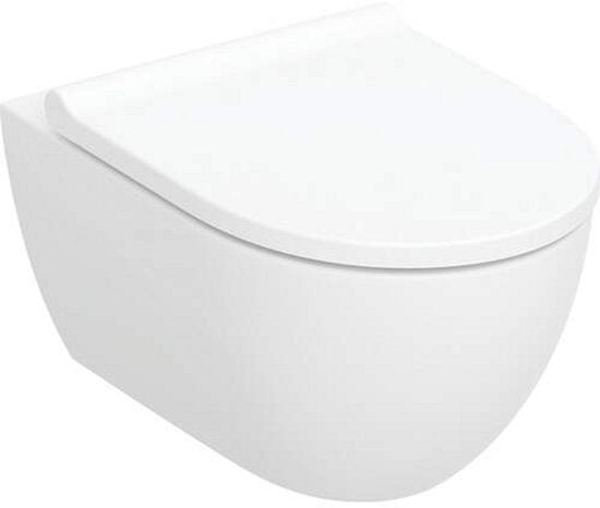 Geberit Acanto Wand-WC-Set – Tiefspülung – Turboflush 36 x 53 cm – WC-Sitz – Softclose – Schnellverschluss – weiß
