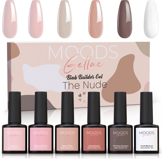 Moods Gellac BIAB - Builder in a Bottle - BIAB Nagelaufbau-Gel - The Nude - HEMA & TPO Frei
