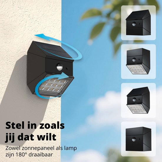 FlinQ Solar TwistCube 2er-Pack - Verwandelbar in 4 Formen - Solar-Wandleuchte für draußen - Solarbetriebene Außenleuchte mit Bewegungssensor - LED-Gartenleuchte mit Tag- und Nachtsensor - Außenbeleuchtung