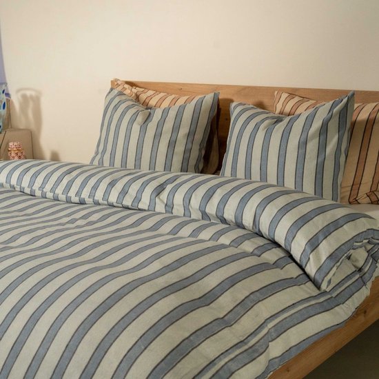 Kayori Mala Bettbezug aus Flanell – 260 x 200–220 + 2 Kissenbezüge – Superweich & wärmespeichernd – Einzelbetten – Blau
