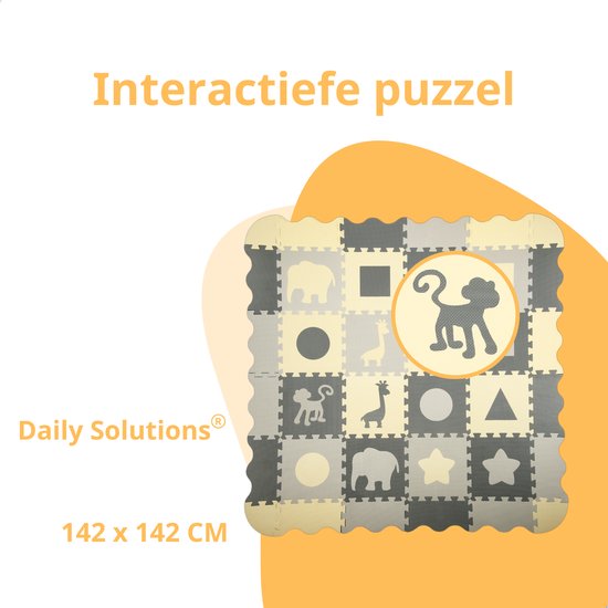 Puzzle Matte Baby - faltbare Schaumstoff Spielmatte - Baby Spielmatte - Grau