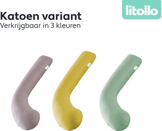LitolloÂ¬Ã† Umstandskissen (J-Form) - Stillkissen - Körperkissen - Seidenkissen - Körperkissen - Weicher Fleecebezug XXL 145cm - Ockergelb
