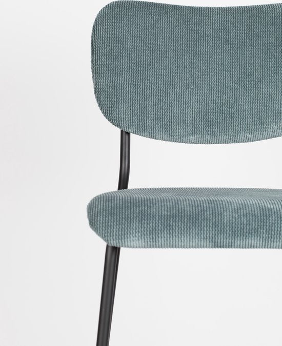 Zuiver Benson Barhocker Rückenlehne 64,5 cm Grau/Blau - 2er Set