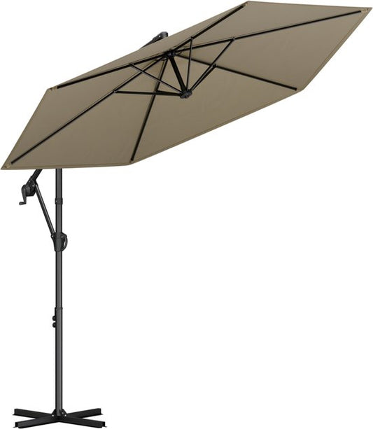 LifeGoods Schwimmender Sonnenschirm - Rund Ø300 cm - UPF 50+ und Wasserdicht - Taupe