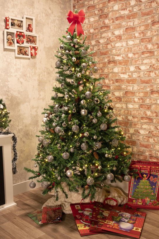 Weihnachtsgeschenke Weihnachtsbaum Empire Fichte mit Schnee und Tannenzapfen - 180 cm - 708 Knospen