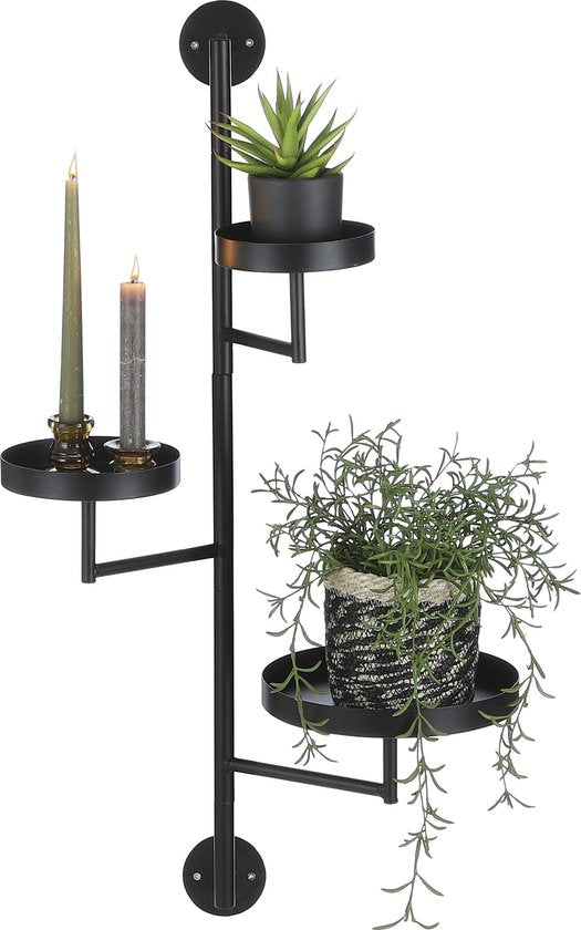 Mica Decorations Perry Wandregal - L30 x B23 x H80 cm - Metall - Schwarz