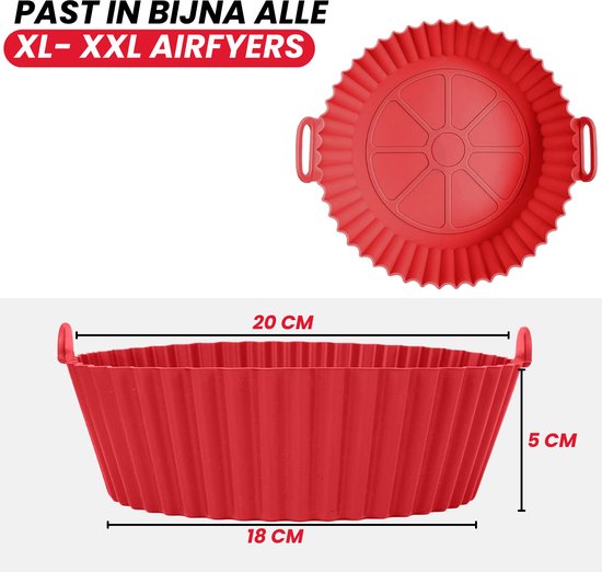 VAIVE Silikon Tablett Geeignet Für Airfryer ⌀ 20 - Backpapier Alternative - Zubehör - Backblech - XXL