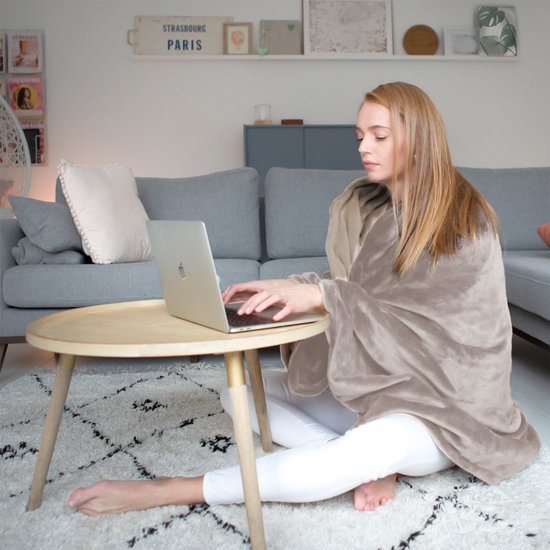Auronic Heizdecke - 3 Heizstufen - 160 x 120cm - Automatische Abschaltung - Beige/Taupe