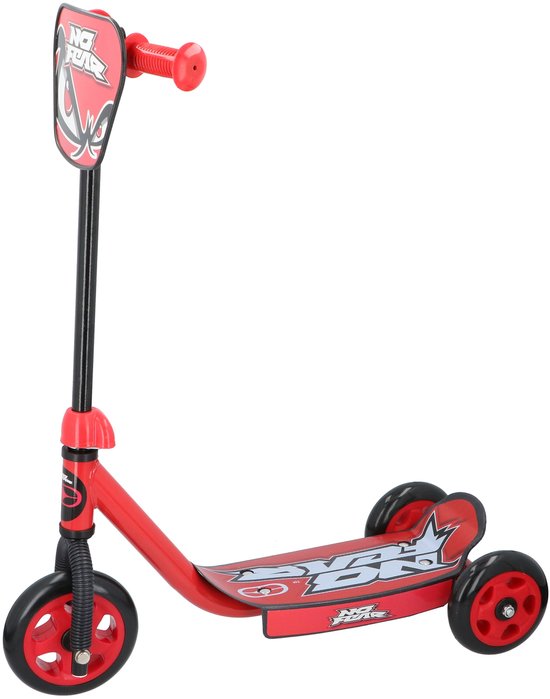 No Fear Kinder-Tretroller mit 3 Rädern – für Jungen und Mädchen – ab 3 Jahren – max. 20 kg – rot
