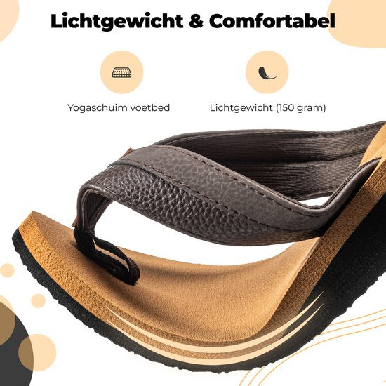 Pantoffeln Männer - Sandalen - Braun - Größe 43 - Comfeet