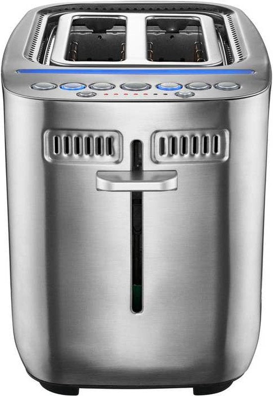 Solis Sandwichtoaster - Mit Sandwich-Zangen & Bagelfunktion - 1635 Watt Leistung - Professioneller 2-Scheiben-Toaster - Edelstahl - Silber