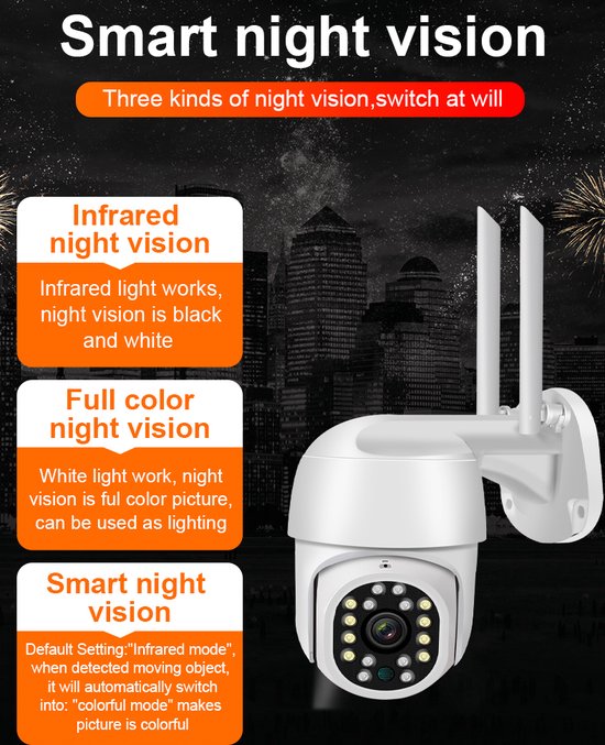 Fuegobird Y17 Smart Waterproof IP66 IP Kamera - Outdoor - dreh- und schwenkbar - unterstützt 2.4G/5G WIFI - 3MP - PTZ IP Kamera