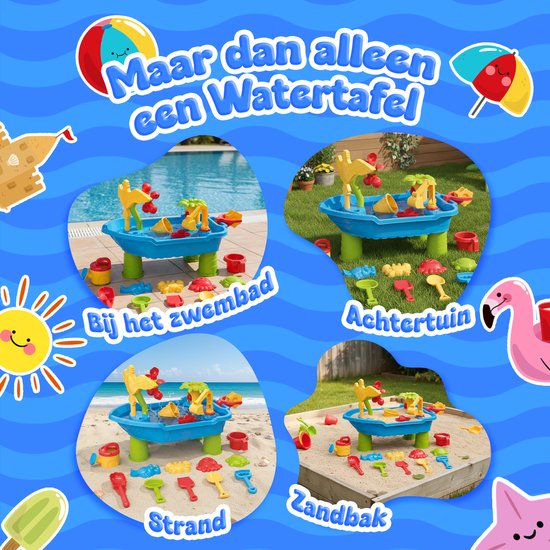 KidzKraze® Wassertisch M - Outdoor-Spielzeug - Sinnesspielzeug - Aktivitätstisch - Wasserparcours - Sandtisch für Kinder - Wasserspieltisch-Spielzeug - inkl. Zubehör