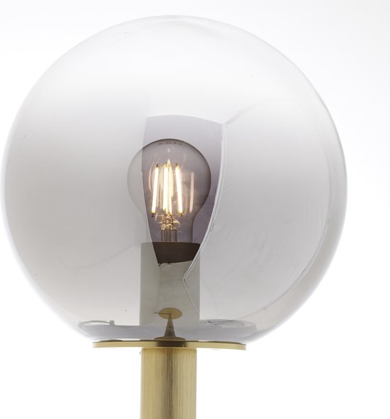 Brilliant Gould Stehlampe – 1 Lichtquelle – E27 Fassung – Rauchglas – 52 Watt - Gold