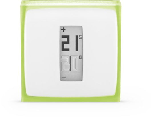 Netatmo Smart Thermostat Modulierend - Smart Thermostat für die Zentralheizung - Funktioniert mit Google Home, Alexa & Apple Homekit - Kabellos - Weiß