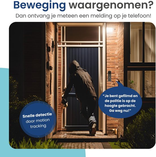 Gologi Video-Türklingel - Intelligente Türklingel mit Kamera und WiFi - HD-Videoqualität - Schnurlos mit Batterie - Inklusive Wandhalterung und Klingel - Nachtsicht - Wasserdicht - Schwarz