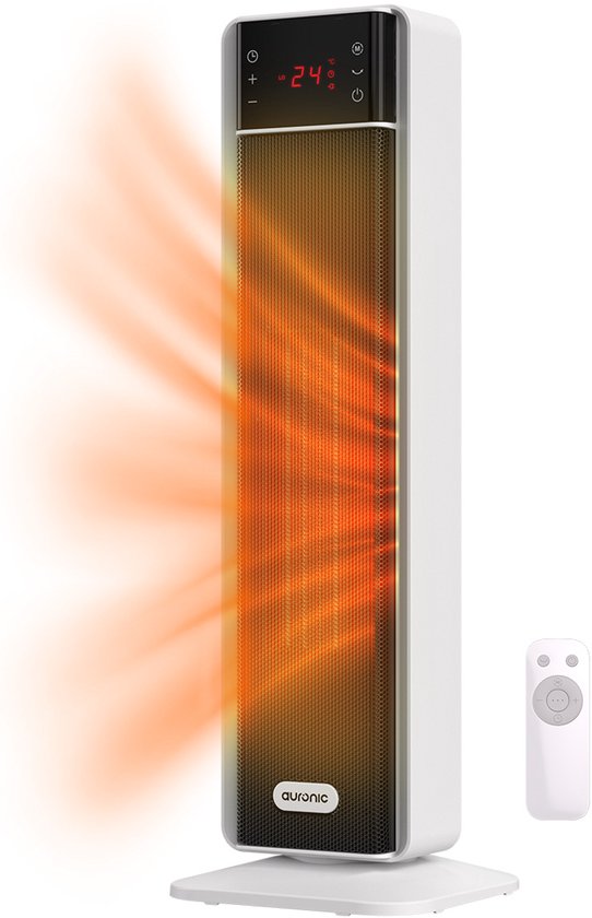 Auronic Elektroherd - Keramischer Herd - Turmherd - 2000W Heizleistung - Weiß