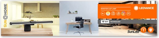 LEDVANCE-Leuchte: für Computermonitor, SunHome Office Light / 2,5 W, 5 V, Abstrahlwinkel: 11°, Tunable White, 22 … 5 K, Gehäusematerial: Kunststoff, IP2-