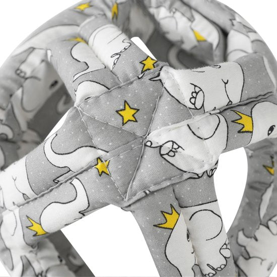 Babykopfschutz - Sicherheitshelm mit Kissen - für Kleinkinder und Babys beim Laufenlernen - weich, leicht und verstellbar - Elefant
