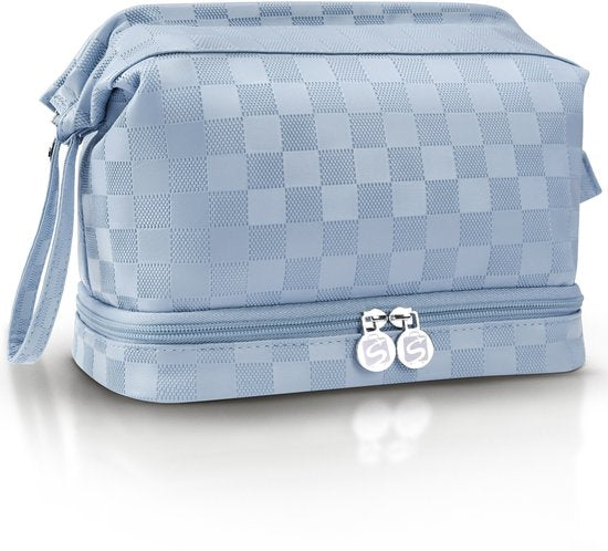 Skycases Travel Essentials - Kulturtasche und Make-up-Organizer - wasserdicht und kompakt - für Reisen und den täglichen Gebrauch geeignet - Unisex - hellblau
