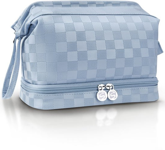 Skycases Travel Essentials - Kulturtasche und Make-up-Organizer - wasserdicht und kompakt - für Reisen und den täglichen Gebrauch geeignet - Unisex - hellblau