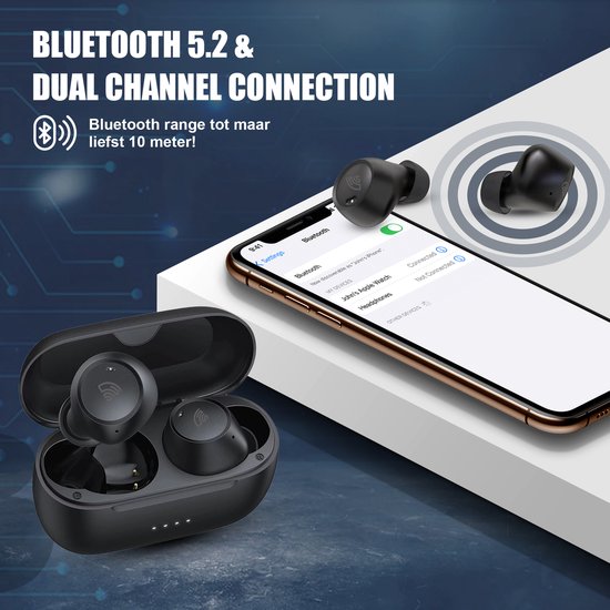 Golden Sound Buds Pro - Kabellose Ohrhörer - Bluetooth-Ohrhörer - Aktive Geräuschunterdrückung 32 dB - Umgebungsmodus - 40 Stunden Akkulaufzeit - Kabellose Ohrhörer - Geeignet für alle Smartphones und Laptops