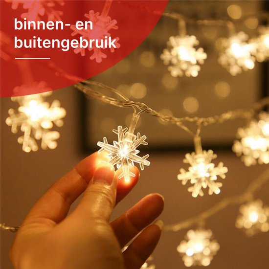 Nuvance - LED Schneeflocken - 1,5 m - 10 Sterne - Weihnachtsbeleuchtung für Innen und Außen - Weihnachtsdekoration - Weihnachtsgirlande - Warm White