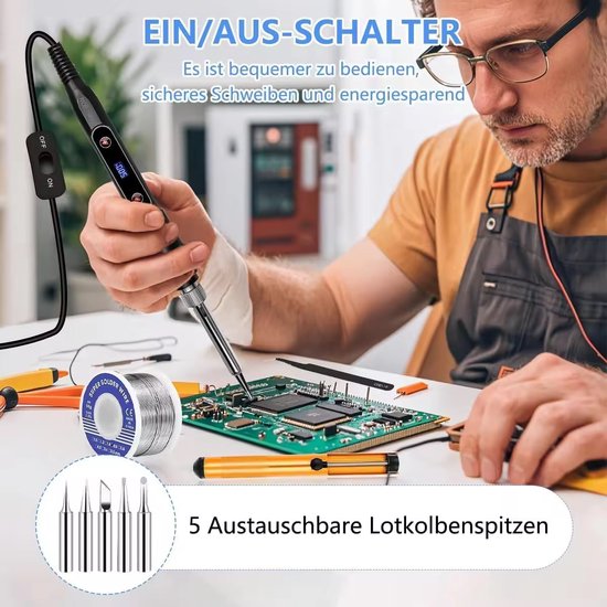 Garpex® 3-in-1-Holzbrenner – LED-Anzeige – 43-teilig