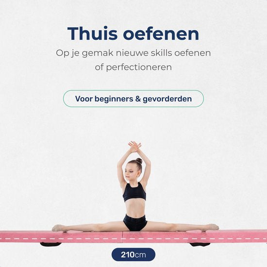 ProSkill Gymnastikbalken - 210cm - Schwebebalken - Für Zuhause - Zusammenklappbar - Gymnastik