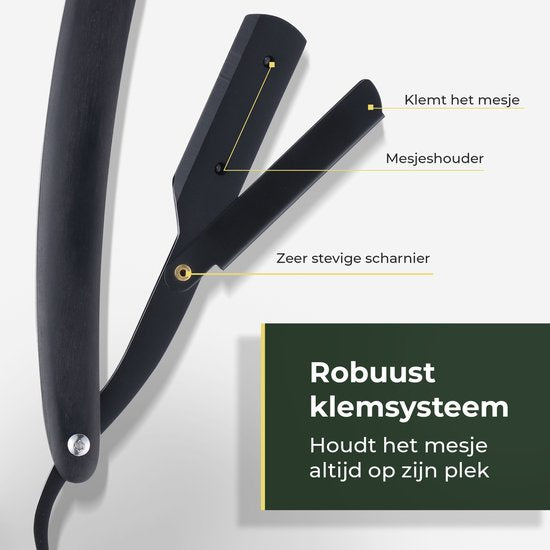Gandria Shavette Open Razor - Classic Flip Razor - Barbier & Barbiermesser - Sicherheitsrasiermesser - Rasiermesser für Männer - Inkl. 60 Rasierklingen