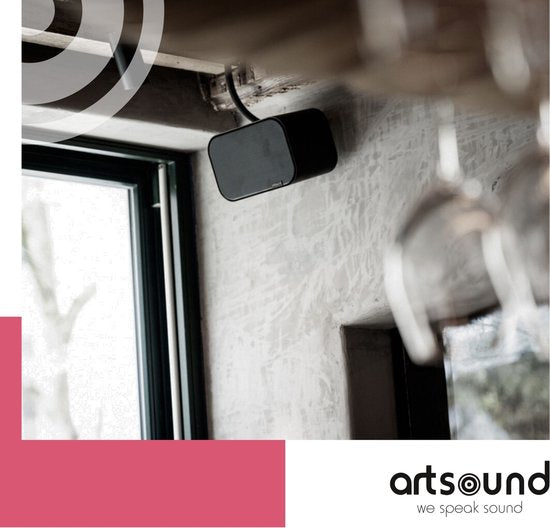 Artsound UNI20, 2er-Set Passivlautsprecher, 2-Wege-HiFi-Lautsprecher, 10-40 Watt, Wandhalterung mit Kugelgelenk, geeignet für Räume bis 20 m² wie Flur, Küche, WC, Farbe: schwarz