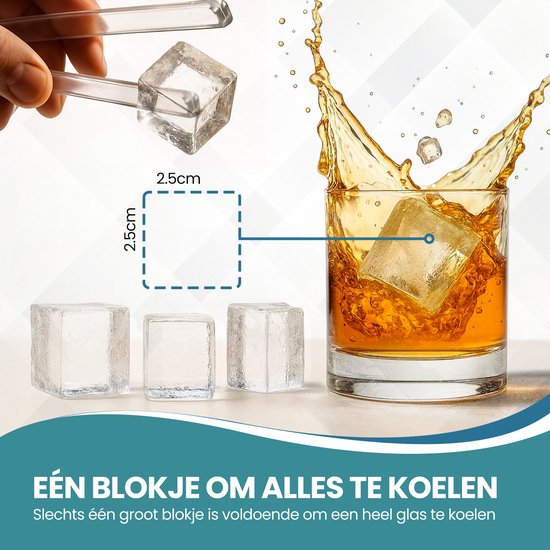 TTD® Luxury Ice Cube Mould mit Deckel - 2er Set - 40 + 40 kleinere quadratische Eiswürfel - 100% Silikon - BPA frei - Eiswürfelform