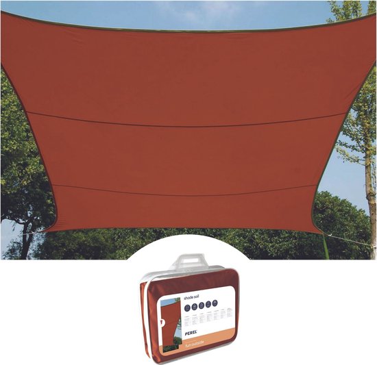Perel Schattentuch, wasserabweisend, 2 x 3 m, 160 g/m², Polyester, rechteckig, terracotta