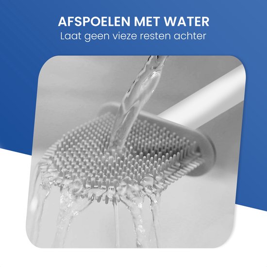Roegaarden WC-Bürste mit Halter - Toilettenbürste - Silikon - Freistehend und hängend - Weiß