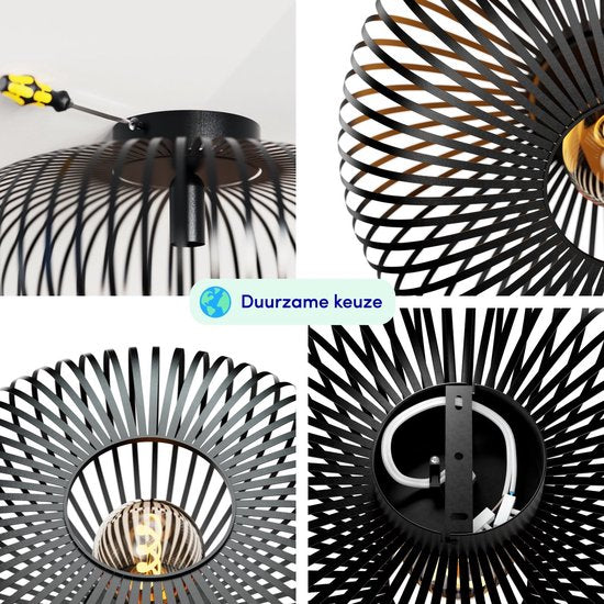 Nolt Deckenleuchte - Deckenleuchte E27 Lampe - Industrial - ⌀ 40cm - Schwarz