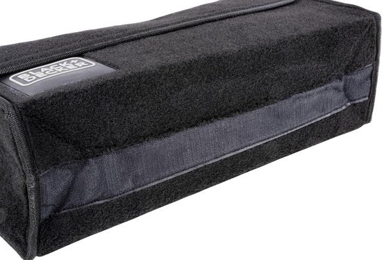 BLACK+DECKER Trunk Organiser - Kofferraumtasche - 55 x 15 x 23 CM - 1 großes Fach und 2 Einsätze - Einkaufen und Autozubehör - Mit Klettverschluss - Schwarz