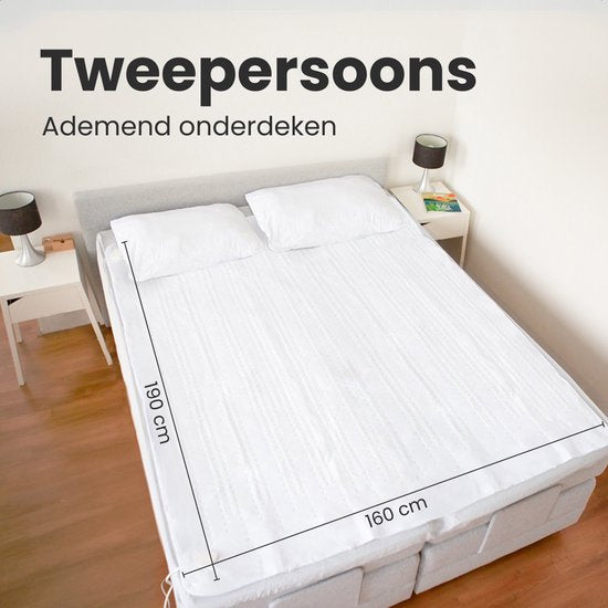 Auronic Electric Blanket XL - 190x160 cm - 2 Personen - Spannbetttuch mit elastischen Bändern - Heizdecke - Weiß
