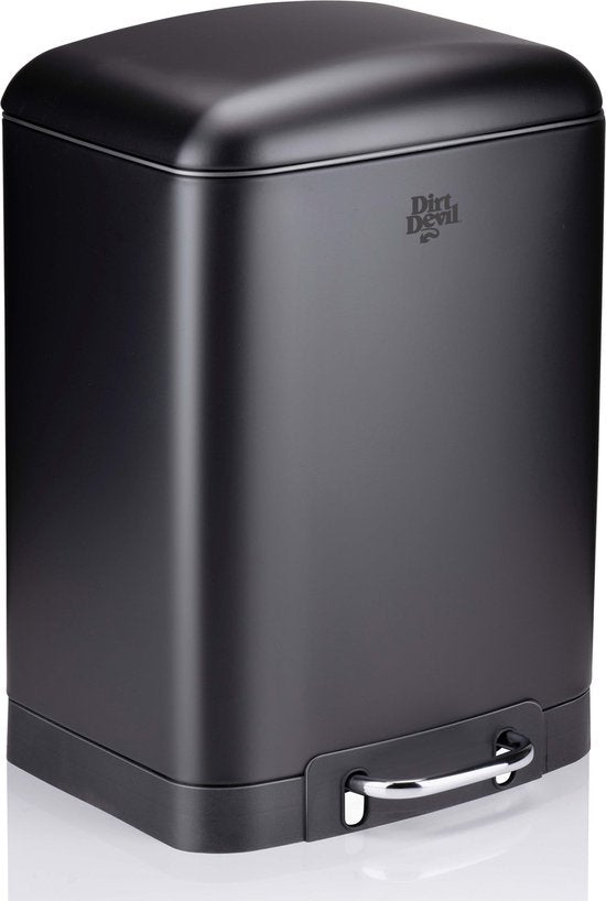 Dirt Devil Treteimer 6 Liter - Badabfalleimer - Edelstahl - Schwarz